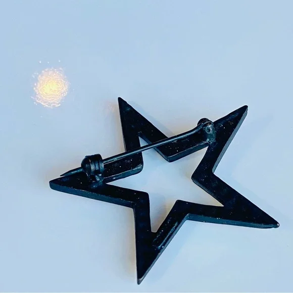 Vintage Signed Don-Lin Large Sparkling Amber Crystal Star Brooch Pin - Picture 3 of 5